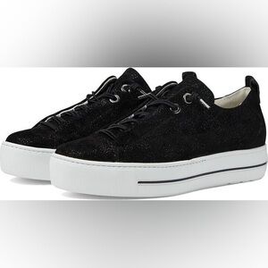 Paul Green Faye Sneaker Black Galaxy Suede Platform